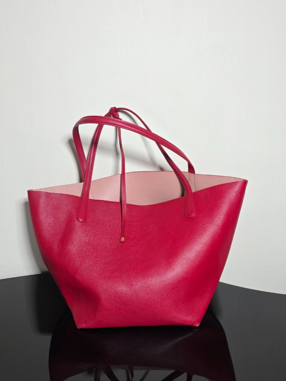 Mansur Gavriel Red Everyday Soft Tote Bag 21.5"x11.8"x9"100% Italian CalfLeather - Picture 5 of 10